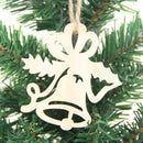 10pcs Christmas Wood Hanging Christmas Tree Embellishments Gift Tags Jingle bell