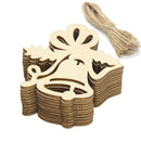 10pcs Christmas Wood Hanging Christmas Tree Embellishments Gift Tags Jingle bell