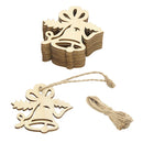 10pcs Christmas Wood Hanging Christmas Tree Embellishments Gift Tags Jingle bell