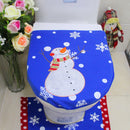 3/set Christmas Toilet Seat Lid Cover & Water Tank Cover & Rug Bathroom Ornaments