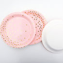 Pieces of 10 Fashion Gold Dots Paper Plates Wedding Dinner Party Home Bar BBQ Tableware