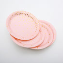 Pieces of 10 Fashion Gold Dots Paper Plates Wedding Dinner Party Home Bar BBQ Tableware