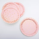 Pieces of 10 Fashion Gold Dots Paper Plates Wedding Dinner Party Home Bar BBQ Tableware