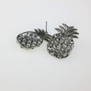 Vintage Novelty Tropical Fruit Summer Earrings Diamante Crystal Cute Hawaii Party Luau Ear Stud Women Ladies Earrings
