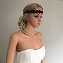 Wedding Black Lace Elastic Bands Black Lace Stretch Headband Bridal Shower Hair Accessory