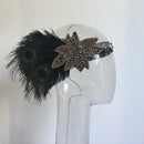 Retro Women Girls Peacock Feather Beads Flapper Headband 1920s Great Gatsby Fancy Dress Costume Headdress