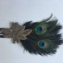 Retro Women Girls Peacock Feather Beads Flapper Headband 1920s Great Gatsby Fancy Dress Costume Headdress