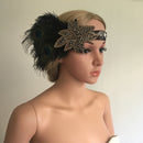 Retro Women Girls Peacock Feather Beads Flapper Headband 1920s Great Gatsby Fancy Dress Costume Headdress