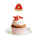 5 Pieces Glitter Santa Hat Cupcake Topper Christmas Holidays Kids Party Cake Dessert Picker