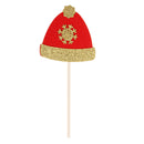 5 Pieces Glitter Santa Hat Cupcake Topper Christmas Holidays Kids Party Cake Dessert Picker