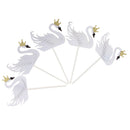 5x White Swan Cake Picks Wedding Cake Topper Wedding Anniversary Cake DÃ©cor
