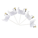 5x White Swan Cake Picks Wedding Cake Topper Wedding Anniversary Cake DÃ©cor