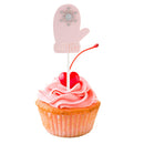5 Pieces Lovely Gloves Snowflake Cupcake Topper Food Picks Christmas Kids Birthday Party Cake Decoration