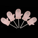 5 Pieces Lovely Gloves Snowflake Cupcake Topper Food Picks Christmas Kids Birthday Party Cake Decoration