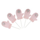 5 Pieces Lovely Gloves Snowflake Cupcake Topper Food Picks Christmas Kids Birthday Party Cake Decoration