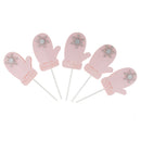 5 Pieces Lovely Gloves Snowflake Cupcake Topper Food Picks Christmas Kids Birthday Party Cake Decoration