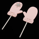 5 Pieces Lovely Gloves Snowflake Cupcake Topper Food Picks Christmas Kids Birthday Party Cake Decoration