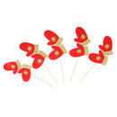 5/set Glitter Red & Gold Gloves Cake Topper Cupcake Picks Christmas Ornaments