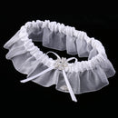 Wedding Garter Bride Pearl Ribbon Leg Ring Throwaway Toss Wedding Prom