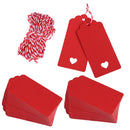100pcs Vintage Red Heart Hanging Tags Christmas Wedding Celebration Party Paper Gift Name Price Labels Greeting Cards Tag Crafts