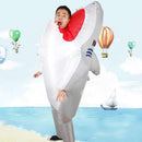 Scary Inflatable Costume Blow Up Shark Unisex Fancy Dress Adult Outfit White