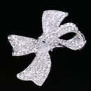 Metal Shiny Hair Grip Silver Diamante Crystal Bow Hair Clip Slide Crocodile Barrette Wedding Party Hair Accessory