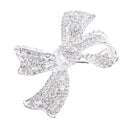Metal Shiny Hair Grip Silver Diamante Crystal Bow Hair Clip Slide Crocodile Barrette Wedding Party Hair Accessory