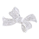 Metal Shiny Hair Grip Silver Diamante Crystal Bow Hair Clip Slide Crocodile Barrette Wedding Party Hair Accessory