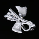 Metal Shiny Hair Grip Silver Diamante Crystal Bow Hair Clip Slide Crocodile Barrette Wedding Party Hair Accessory