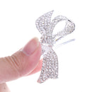 Metal Shiny Hair Grip Silver Diamante Crystal Bow Hair Clip Slide Crocodile Barrette Wedding Party Hair Accessory