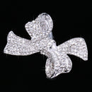 Metal Shiny Hair Grip Silver Diamante Crystal Bow Hair Clip Slide Crocodile Barrette Wedding Party Hair Accessory