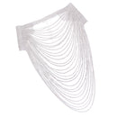 Fashion Women Ladies Silver Rhinestone Multilayer Necklace Tassel Bib Necklace Choker Statement Wedding Party Jewelry