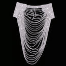 Fashion Women Ladies Silver Rhinestone Multilayer Necklace Tassel Bib Necklace Choker Statement Wedding Party Jewelry