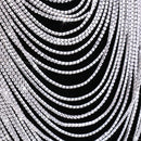 Fashion Women Ladies Silver Rhinestone Multilayer Necklace Tassel Bib Necklace Choker Statement Wedding Party Jewelry