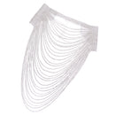 Fashion Women Ladies Silver Rhinestone Multilayer Necklace Tassel Bib Necklace Choker Statement Wedding Party Jewelry