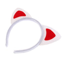 3pcs Set Christmas Girls Children Red Ears Cat Costume Set Birthday Party Headband Bowtie Tail Kit Gift