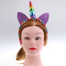 Women Girls Magical Pony Rainbow Unicorn Horn Ear Headband Fancy Dress Cosplay Birthday Hairband Hair Accessory
