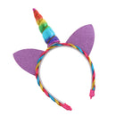 Women Girls Magical Pony Rainbow Unicorn Horn Ear Headband Fancy Dress Cosplay Birthday Hairband Hair Accessory