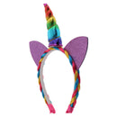 Women Girls Magical Pony Rainbow Unicorn Horn Ear Headband Fancy Dress Cosplay Birthday Hairband Hair Accessory