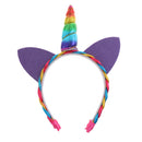 Women Girls Magical Pony Rainbow Unicorn Horn Ear Headband Fancy Dress Cosplay Birthday Hairband Hair Accessory