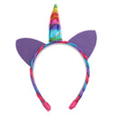 Festival Christmas Rainbow Decorative Unicorn Horn Pony Hair Hoop Party Kids Headband Dress up Cosplay Novelty Gift