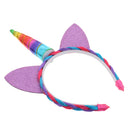 Festival Christmas Rainbow Decorative Unicorn Horn Pony Hair Hoop Party Kids Headband Dress up Cosplay Novelty Gift