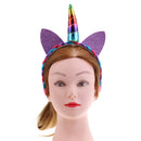 Festival Christmas Rainbow Decorative Unicorn Horn Pony Hair Hoop Party Kids Headband Dress up Cosplay Novelty Gift