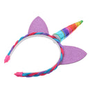 Festival Christmas Rainbow Decorative Unicorn Horn Pony Hair Hoop Party Kids Headband Dress up Cosplay Novelty Gift