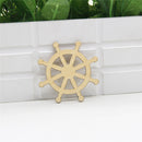 10pcs Unfinished Burlywood Wooden Rudder Shapes DIY Hanging Embellishment Wood Pieces Gifts for Art Crafts 7.5 cm