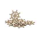 10pcs Unfinished Burlywood Wooden Rudder Shapes DIY Hanging Embellishment Wood Pieces Gifts for Art Crafts 7.5 cm