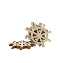 10pcs Unfinished Burlywood Wooden Rudder Shapes DIY Hanging Embellishment Wood Pieces Gifts for Art Crafts 7.5 cm