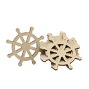 10pcs Unfinished Burlywood Wooden Rudder Shapes DIY Hanging Embellishment Wood Pieces Gifts for Art Crafts 7.5 cm