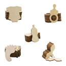 10pcs Wooden Baby Crawling Shape Wooden Cutout Tag Crafts Ornaments DIY