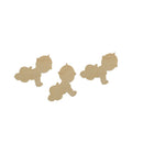 10pcs Wooden Baby Crawling Shape Wooden Cutout Tag Crafts Ornaments DIY